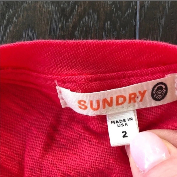 Sundry Staycation Tie Back Top Short Sleeve tee shirt size 2 knot loungewear - Picture 7 of 8